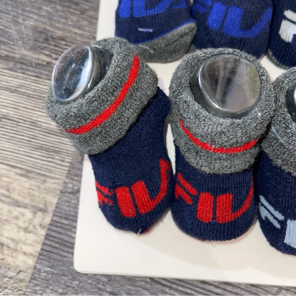 Fila Men's Athletic Socks - Navy, Gray, Red